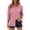 *Pink, variant on ClodeEU Womens's V Neck Collared 3/4 Sleeve Button Up Shirt,Casual Solid Loose Blouse Pink,Womens Plus L