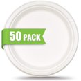 thumbnail image 1 of Green Earth - Natural Bagasse (Sugarcane Fiber) Tree Free 9" Paper Plate / Biodegradable / Compostable (50 Counts Disposable Plates?, 1 of 8
