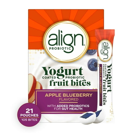 Align Probiotic Yogurt Coated Fruit Bites, Probiotic Supplement for Daily Gut Health, 21 Count