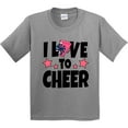 thumbnail image 3 of Inktastic I Love to Cheer with O Being Replaced by Megaphone and Pom Poms Youth T-Shirt, 3 of 5
