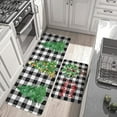 thumbnail image 4 of Christmas Kitchen Rugs and Mats Set of 2,Buffalo Plaid Merry Christmas Tree Holly Kitchen Mat,Xmas Winter Holiday Non Slip Low-Profile Sink Mat Decorations for Home Kitchen 18x48+18x30 Inches, 4 of 6