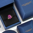 thumbnail image 5 of Gem Stone King 6.76 Ct Oval Pink Created Sapphire Black Onyx 18K Yellow Gold Plated Silver Ring, 5 of 6