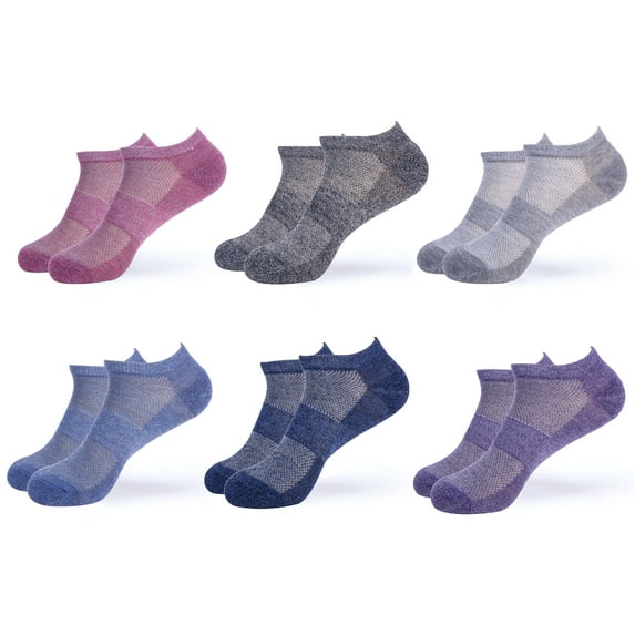 Gallery Seven No Show Socks Women - Athletic Sports Socks For Women - 6 Pack