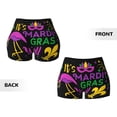 thumbnail image 6 of Yiaed Mardi Gras with Flamingo Print Women's Athletic Shorts Running Shorts Sporty Short High Waisted Elastic Workout Shorts for Yoga Gym Running & Sports -Large, 6 of 7