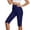 *1-Navy, variant on VBVC Women's Side Slit 7/8 Length Capri Leggings,High Waist Tummy Control Stretchy Yoga Pants For Women,Ladies Seamless Workout Capris with Pockets,Black,S-2XL