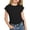 Black, variant on Girls Summer Short Sleeve Blouse Casual Tunic Top With Crew Neck Pullover Shirt For Outdoor Play Dance