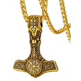 thumbnail image 1 of Collar FaithHeart Gold Mjolnir con colgante Mjolnir de acero inoxidable vikingo nórdico, 1 of 9