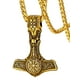 thumbnail image 1 of Collar FaithHeart Gold Mjolnir con colgante Mjolnir de acero inoxidable vikingo nórdico, 1 of 9