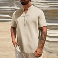 thumbnail image 1 of pstuiky hombres de manga larga, Camisas de manga larga con cuello alto y botones sólidos para hombre Tops de hombre xl, 1 of 8
