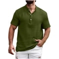 thumbnail image 5 of DAFPZW Short-Sleeve Casual T-Shirt for Men Stand Collar Button Front Breathable Top Lightweight Beach Blouse Shirts, 5 of 9