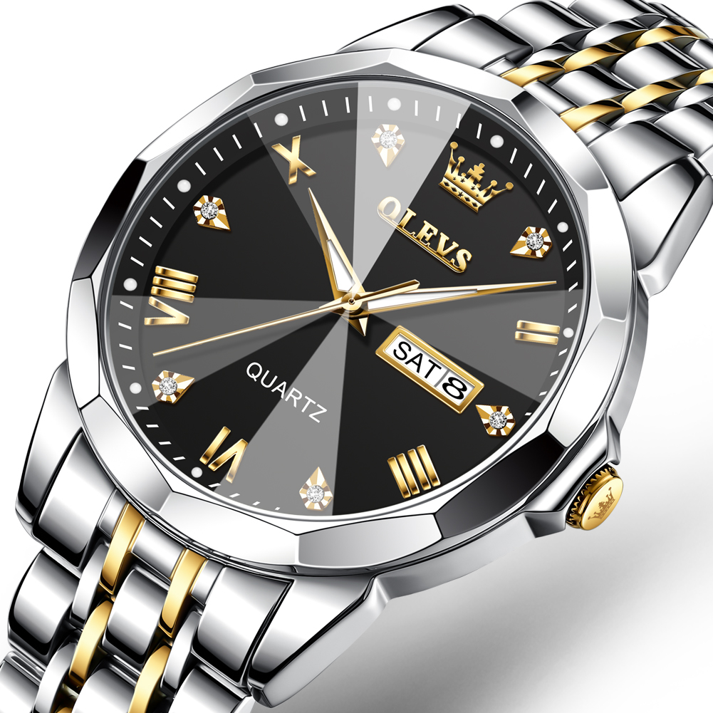 OLEVS Men's Business Dress Watch Two Tone Gold photo 7