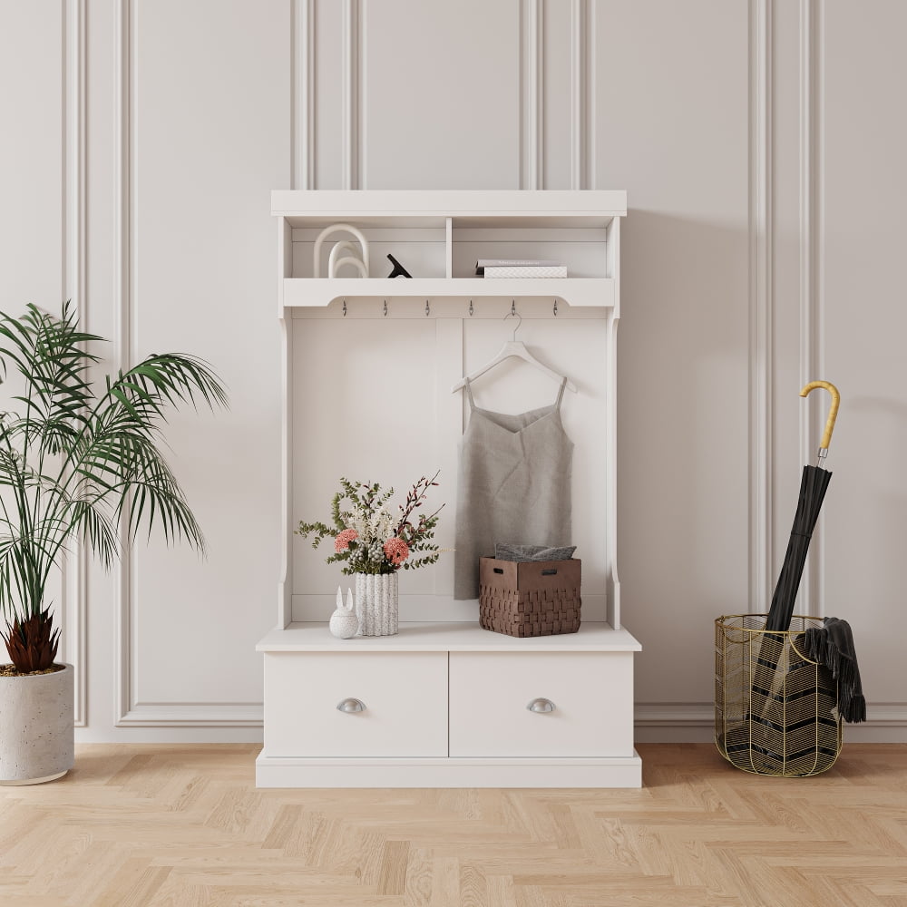Open Wardrobe with Two Drawers and Open Storage Freestanding