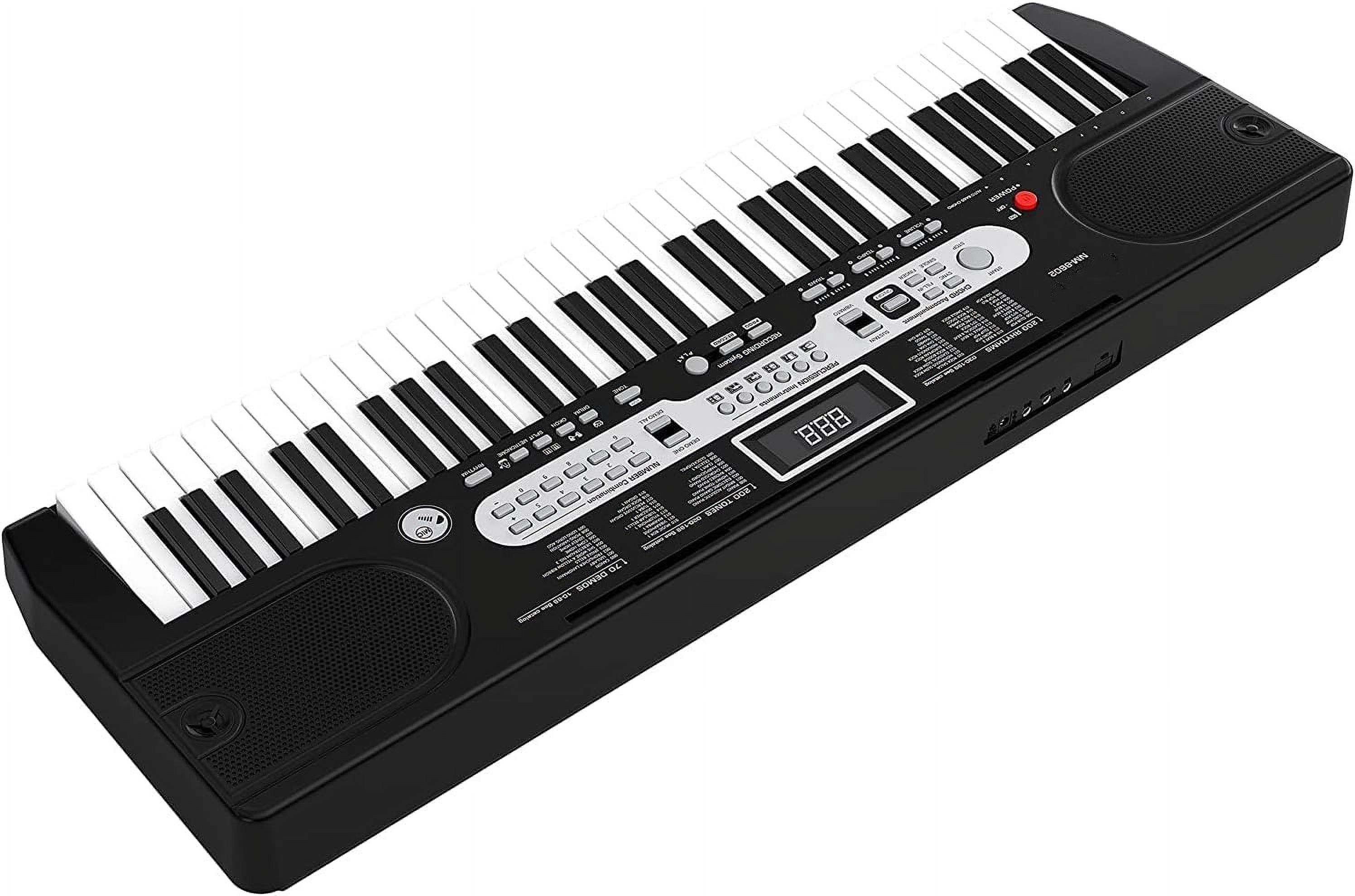 Danolapsi Piano Keyboard,61 Key Keyboard Piano for Beginner/Professional,Portable Keyboard Electric Piano with Microphone and Headphone Mode (Headphones+Mic+Stand+Stool)