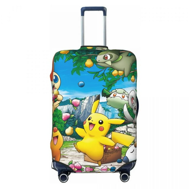 Housse de Valise Personnalisée Pokemon Pikachu, Protecteur de Mode pour Voyage, Housse de Protection pour Valise de 18-32 Pouces