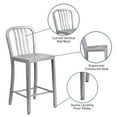 thumbnail image 5 of (4 pack) Flash Furniture 24" Commercial Grade Metal Modern Counter Height Stool with Footrest, Silver, 5 of 14