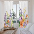 thumbnail image 3 of Pink Orange Flowers Kitchen Curtain for Berdoom Living Room Cafe 72 Inch Length, Spring Floral Farmhouse Botanical Tiers Curtains Light Filtering Drapes Rod Pocket Window Treatment 2 Panels 52"Wx72"L, 3 of 8
