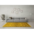 thumbnail image 3 of Ahgly Company Machine Washable Indoor Round Oriental Yellow Industrial Area Rugs, 4' Round, 3 of 4