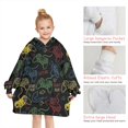thumbnail image 6 of Colorful Games Sign Black Pattern Blanket Hoodies for Kids 6-13YR Oversize Wearable Blanket Hoodies for Boys Girls Teens, 6 of 7