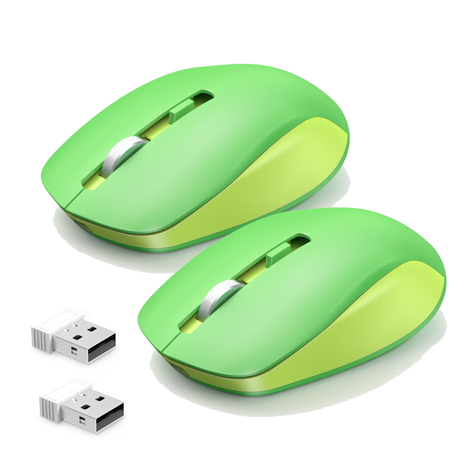 2 PCS 2.4GHz Wireless Mouse with 800 1200 1600 DPI Cordless Optical