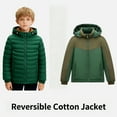 thumbnail image 2 of EnJoCho Kids Reversible Convertible Jacket 2 In 1 Double Sided Hooded Lightweight Cotton Coat Soft Warm Outerwear Mild Winter Windbreaker Vest Parka, 2 of 5