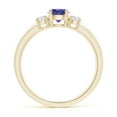 thumbnail image 2 of ANGARA Natural Classic Tanzanite and Diamond Three Stone Engagement Ring in 14K Yellow Gold for Women (Size-5mm) | December Birthstone, Anniversary, Jewelry Gift for Women | Natural Tanzanite Ring, 2 of 11