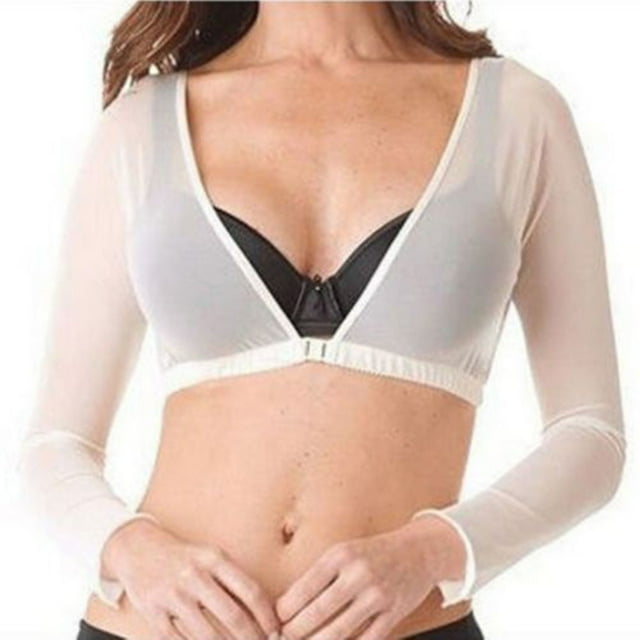 WIFORNT Hauts Courts en Maille Transparente pour Femmes, Blouse de Compression à Manches Longues Sans Couture