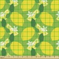thumbnail image 2 of Lemons Fabric by the Yard Upholstery, Continuous Citrus Fruits Blossoms Cartoon in Vibrant Colors Print, Decorative Fabric for DIY and Home Accents, Lime Green Yellow by Ambesonne, 2 of 5