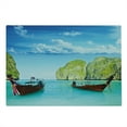 thumbnail image 2 of Landscape Cutting Board, Traditional Longtail Boats at Maya Bay in Thailand Exotic Seascape Image, Decorative Tempered Glass Cutting and Serving Board, Large Size, Multicolor, by Ambesonne, 2 of 5