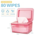 thumbnail image 2 of Whiidoom Wipes Dispenser One-Handed Operation Wipe Holder For Baby & Adult Seal-Designed Wipes Container For Bathroom Keep Diaper Wipes Fresh (Pink), 2 of 4