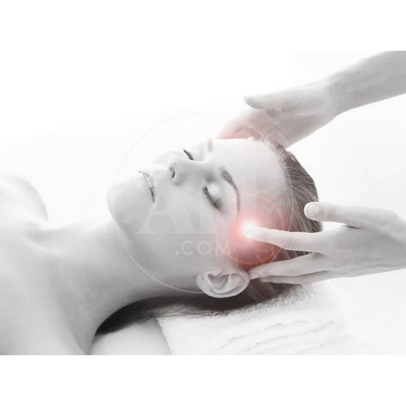 Woman Getting Massaging Treatment over White Background, Figurative Unframed Photographic Print Wall Art by shmeljov Sold by ArtCom