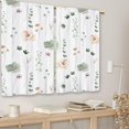 thumbnail image 3 of Green Teal Floral Kitchen Curtains Watercolor Flower Boho Small Short Cafe Window Curtains Minimalist Leaf Botanical Bathroom Living Room Bedroom Window Drapes Treatment (26x36 Inch), 3 of 6