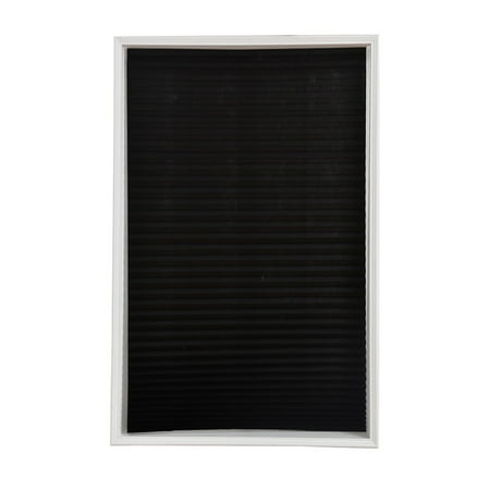 

CUH Pleated Shade Portable UV Protection Adhesive Self-Adhesive Kitchen Light Filtering Blackout Curtain Foldable Living Room Shades Black W:24 x H:71 / 60cm*180cm