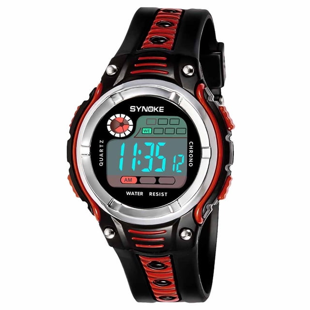 Up to 65% Off Two-color Large Screen Student Children's Sports Electronic Watch Necklace Rings Earring Jewelry on Clearance