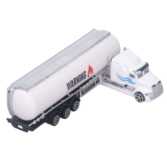 Realistic Alloy Oil Tanker Truck Toy High Simulation Interactive Tank Truck Trailer Model Vehicle for Toddlers & Kids, 8 Inches / 20.3 cm