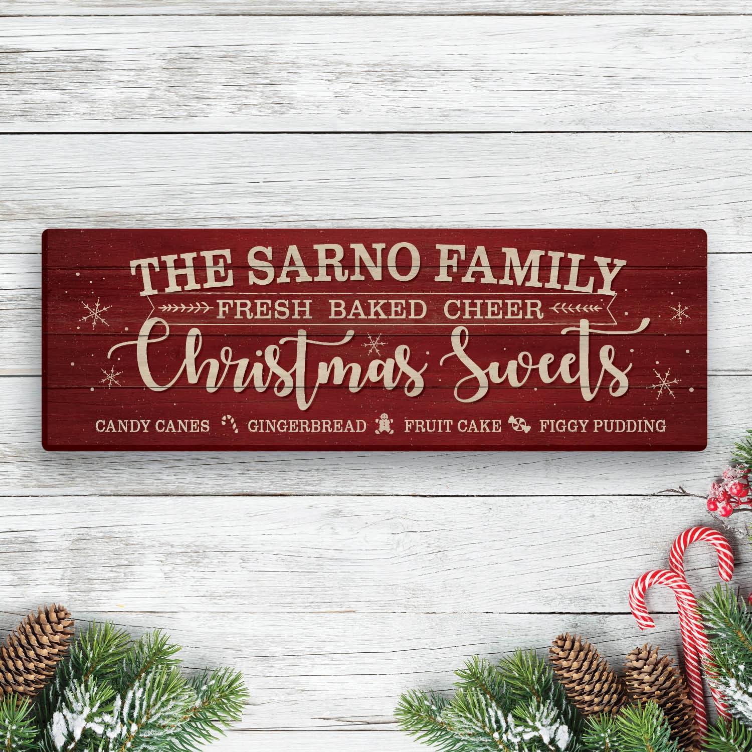 Personalized Christmas Sweets Canvas Print