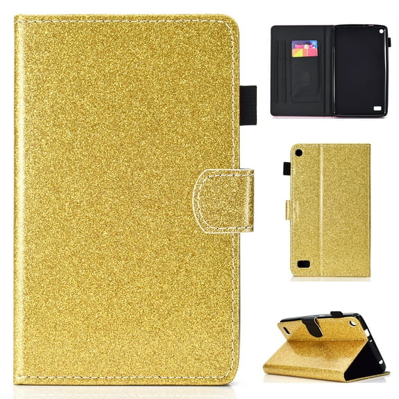 Folio Case for Amazon Kindle Paperwhite All Version (Not for Paperwhite 2018 10th Gen), Allytech Ultra Slim Lightweight Glitter Leather Auto Sleep Wake Smart Cover For Kindle Paperwhite 1 2 3, Gold