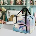 thumbnail image 2 of ZIATUBLE Sea Dolphins Sewing Machine Storage Case Rainbow Traveling Bag with Zipper Portable Sewing Machine Handbag Easy to Clean Sewing Machine Storage Bag Zips Open Completely, 2 of 7