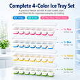 thumbnail image 4 of NIUTA® Ice Cube Tray with Lids, 4-Pack Stackable Freezer Trays with Easy-Release Silicone Bottoms, BPA-Free Ice Molds for Cocktails, Coffee, Kitchen and RV, 4 of 7