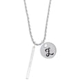thumbnail image 1 of Delight Jewelry Silvertone I Believed I Could Thin Bar Silvertone Script Initial Disc - Z - Charm Necklace, 20"+3", 1 of 4
