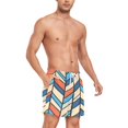 thumbnail image 4 of FORMRS Mens Swim Trunks Mesh Liner Quick Dry Casual Beach Board Shorts with Pockets, Sizes S-2XL, Blue Geometric, 4 of 9