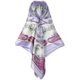 thumbnail image 6 of INSPIRE CHIC Women Floral Printed Square Scarves 35" Large Silk Feeling Satin Scarves Head Wrap Bandanas 90x90cm Purple, 6 of 6