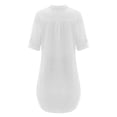thumbnail image 4 of Lumento Shift Dress for Women Solid Color V Neck Tunic Shirt Dresses, 4 of 5