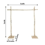 Efavormart 7.5ft Natural Birch Wood Square Wedding Arch, Rustic Arbor Photography Backdrop Stand