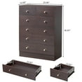 thumbnail image 4 of GZXS 6 Drawer Dresser for Bedroom, Modern Chest of Drawers for Closet, Entryway, Living Room, Brown, 4 of 10
