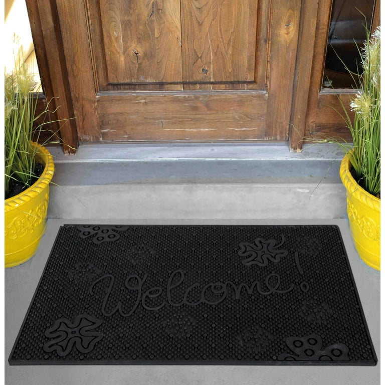 Ottomanson Easy Clean, Waterproof Non-Slip Doormat Indoor/Outdoor Boot  Tray, 18 x 28, Black