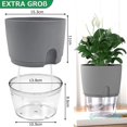 thumbnail image 2 of Herb Pot Kitchen Set Windowsill Self-watering Set Of 3 Herb Garden For The Kitchen, 18.2x 11x 15.3 Cm, For Fresh Kitchen Herbs, Grey, 2 of 5