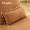 thumbnail image 3 of PAPROOS Accent Chairs, Upholstered Armless Reading Chairs with Lumbar Pillows and Solid Wood Legs, Comfy Living Room Bedroom Lounge Chairs for Apartment, Caramel-Velvet-1PC, 3 of 11