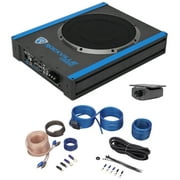 Rockville USS10 10" 800w Slim Under-Seat Powered Car/Truck Subwoofer Sub+Amp Kit