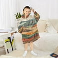 thumbnail image 6 of FORMRS Wearable Blanket Hoodie with Sleeves for Kids Cozy Flannel Sweatshirt, Abstract Wavy Landscape, 6 of 7