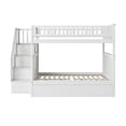 thumbnail image 4 of AFI Lit Superposé Double sur Double en Bois Massif avec Escalier et Rangement, Blanc, 4 of 7